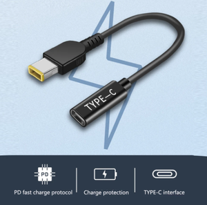 15cm 65W <span class=keywords><strong>USB</strong></span> <span class=keywords><strong>C</strong></span> PD tipo <span class=keywords><strong>C</strong></span> hembra a Punta Delgada cuadrada <span class=keywords><strong>Cable</strong></span> de carga de energía para <span class=keywords><strong>Lenovo</strong></span> Thinkpad E440 E450 E550 E560 T430 T440S <span class=keywords><strong>Cable</strong></span> - Product Image 6