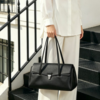 Sac à bandoulière de luxe pour femme en cuir véritable, style rétro européen-américain, avec rabat minimaliste, sacs de créateur pour femme