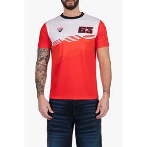 Camiseta de Hombre Blanca de Secado Rápido de Alta Calidad, Diseño 63 Ducati Bagnaia, 100% Poliéster, Anti-Encogimiento, Manga Corta, para Exportación al Por Mayor - Product Image 3