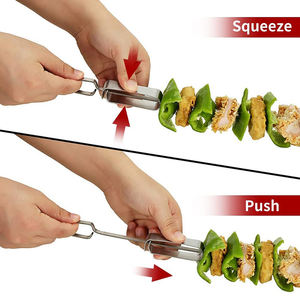 High Quality <strong>Grill</strong> Accessories Metal Rotating Bbq <strong>Kebab</strong> Skewers Stainless Steel Barbecue Tools With Skewer <strong>Grill</strong> Stick - Product Image 3