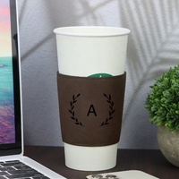 Vente chaude Personnalisé Tasse À Café En Similicuir Manchon Titulaire Réutilisable Coloré En Cuir Pu Porte-Gobelet