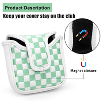 Prix de gros, housse de tête de putter de golf, design personnalisé, housse de tête de putter de golf en cuir PU avec aimant