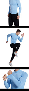 T-shirt de compression à manches longues pour homme, grande taille, imprimé, confortable, décontracté, athlétique, séchage rapide, coupe régulière, pour l'entraînement et comme sous-vêtement de <span class=keywords><strong>base</strong></span> - Product Image 5