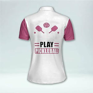 Camiseta de Pickleball Personalizada para Mujer, Ropa Deportiva Estampada por Sublimación, Camiseta de Polo Divertida para Pickleball, Camiseta de Pickleball de Poliéster - Product Image 5