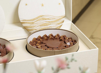 Boîte à chocolat de luxe brodée, emballage carré en lin, boîte à biscuits personnalisée vide, boîte à dessert, boîte cadeau Ramadan