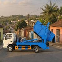 Conteneur de collecte de déchets de 6 m³ avec bras pivotant pour camion benne, bac de collecte de déchets en acier détachable