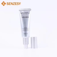 SENZESY 50ml Tabung Plastik Aluminium Berkualitas Tinggi untuk Krim Tabir Surya BB Cream, Kemasan Kosmetik Summer Fridays, Tahan Lama dan Dapat Diremas