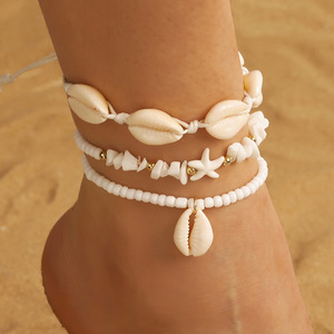 Tobillera Bohemia con Conchas y Perlas de Imitación, Adorno de Playa para Mujer, Estilo Unisex para Regalo - Product Image 2