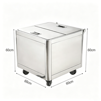 Chariot de stockage de farine pour cuisine commerciale, acier inoxydable 304 201, chariot de transport de farine en vrac