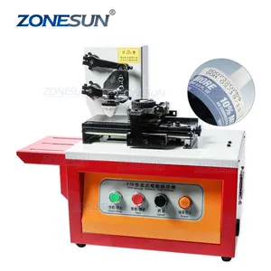 ZONESUN自動インクパッド印刷機電気製造日付コーディング機プラスチックミルクカートンボトルガラスパッドプリンター