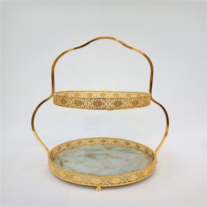 Accessoires Servant <span class=keywords><strong>Assiette</strong></span> À Gâteau 2 Niveaux Gâteau Ensemble <span class=keywords><strong>de</strong></span> Support <span class=keywords><strong>de</strong></span> Plateau <span class=keywords><strong>de</strong></span> Support avec Poignée - Product Image 5