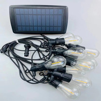 Luz Solar LED con E 27 S 14, bombillas de filamento Edison, cadena de luces de jardín, 10 LED