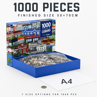 Rompecabezas Personalizado de 1000 Piezas, Juegos Educativos para Adultos y Niños, Rompecabezas de Papel Personalizado con Caja