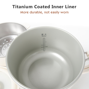 Nồi cơm điện đa năng nhỏ gọn, thiết kế mới, tích hợp chức năng lẩu, phủ titan thông minh, tiết kiệm năng lượng, tích hợp chức năng hấp - Product Image 4