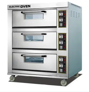 핫 세일 3 데크 6 트레이 상업용 산업용 제빵 전기 및 전기 데크 피자 빵 베이킹 오븐