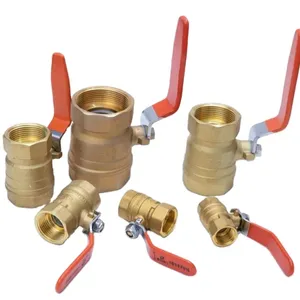 Red Butler Brass Ball Valves For Household HVAC Manual Water Valve For General Application OEM And ODM Supported