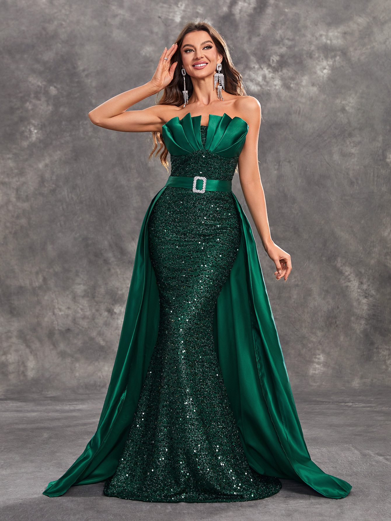 Color Block Evening Dress - Stylish & Elegant Fashion