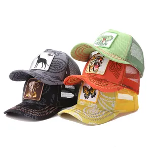 Custom Animal Embroidery Patch Trucker Caps Outdoor 5 Panel Gorras Mesh Sport Trucker Hats