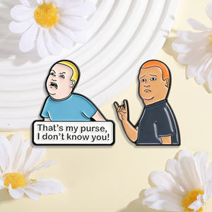 Spilla smaltata creativa con gesti d'amore a tema cartoni animati e serie TV, con scritta 'That's My Purse I Don't Know You', distintivo da risvolto, gioiello regalo - Product Image 3