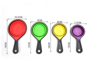 Ensemble de 4 tasses et cuillères à mesurer en silicone, pliables, pour la pâtisserie - Product Image 4