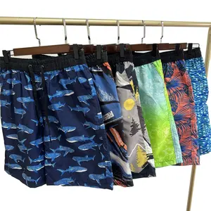 2024 taille haute hommes été Shorts séchage rapide et imperméable respirant flore couleur pantalon de plage avec taille élastique longueur au genou