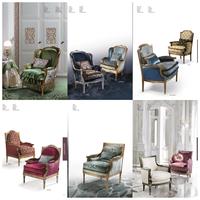 Meubles de salon de Style classique victorien de luxe 100% sculpture à la main feuille d'or fini tissu de velours personnalisé fauteuil doré