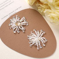 Breloques de chaussures en résine 3D faites à la main, motif fleur perlée, décoration en cristal transparent pour chaussures en gelée, sabots, accessoires, lot mixte