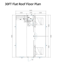 Maison en conteneur à plat de 30 pieds facile à entretenir maisons modulaires préfabriquées à petite cabine maison préfabriquée extensible pliante