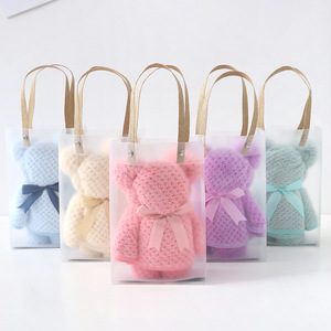 Toallas de coral suaves y absorbentes con forma de oso Jin Ao, en caja de regalo para eventos festivos y bodas. - Product Image 2