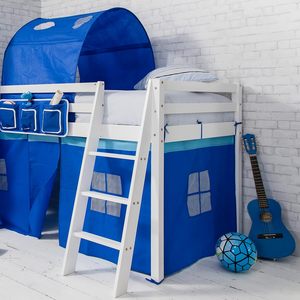 Fabricant de lits superposés pour garçons <span class=keywords><strong>Lit</strong></span> pour enfants en bois de pin avec échelle et tente féerique pour enfants - Product Image 2
