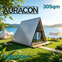 Maison préfabriquée modulaire moderne et respirante, structure en acier, design élégant pour hôtel, complexe hôtelier, parc, camping, conception de modèle 3D