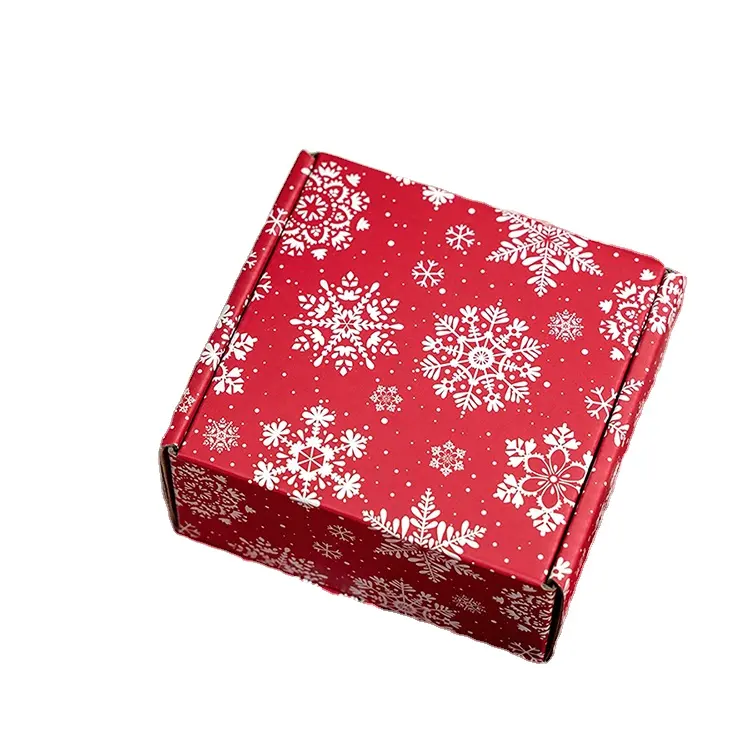 2022Hot 판매 좋은 품질 빨간색 흰색 멋진 메일 크리스마스 골판지 상자 선물 장식 작은 비즈니스 포장