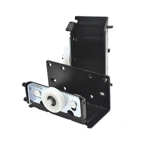 Roulettes pour porte coulissante extérieure, ensemble de deux, noires, en acier laminé à froid, roulement fluide pour portes d'armoires - Product Image 2