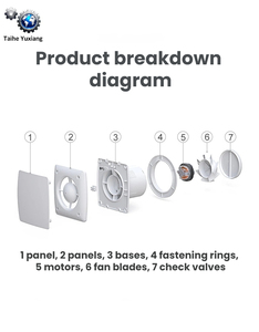 4-6 inch ABS cửa hàng nhà cửa sổ thông minh hút ẩm phòng tắm treo tường vuông cho nhà vệ sinh quạt thông gió - Product Image 6