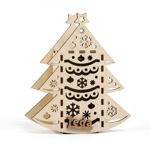 Servicio de Corte Láser Personalizado Disponible, MOQ Bajo de 200 Piezas, Caja de Madera Contrachapada Cortada con Láser para Árbol de <span class=keywords><strong>Navidad</strong></span> Diseñada como Porta Dulces - Product Image 5