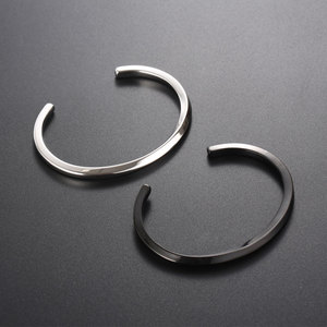 Minimalist Fashion Glossy <b>Cuff</b> <b>Bracelet</b> Zinc Alloy Black Unisex Jewelry Gift CZ046 - Product Image 3