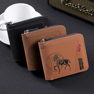 Nouveau design d'usine Portefeuille court pour hommes en cuir PU Plusieurs emplacements pour cartes Petit porte-cartes à la mode Portefeuilles pour hommes - Product Image 1