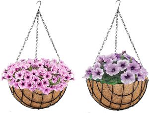 Wholesale Coco Coir Natural Color Country Style Eco-Friendly <strong>Hanging</strong> <strong>Basket</strong> 14 Inch Pack 2 <strong>Chain</strong> Included Indoor Outdoor Plant - Product Image 4