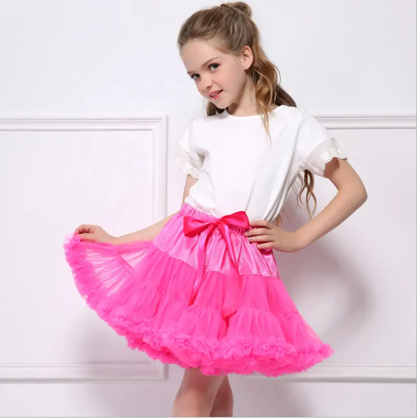 Populares Do Bebê Meninas Saia de Tule Tutu Vestido de Princesa Multi-Camada Fofo Ballet Dança Skirt Petticoat Para O vestido de Festa de Formatura de Aniversário favor