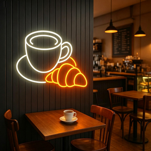 Letrero Luminoso LED de Neón con Forma de Taza de Café, Acrílico, Luz Blanca Cálida 2700K, IP65, Decoración para Bodas - Product Image 2