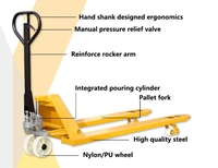 Chariot à palettes manuel hydraulique tout-terrain de 2000 kg, nouveau, pour outils de levage en vente au détail