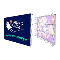 Promotion : Mur d'image portable en tissu personnalisé, bannière pop-up, présentoir de fond portable de 2,4 m pour publicité et salons professionnels