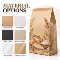 Sachet personnalisé en papier kraft sans fenêtre, scellé sur huit côtés, pour mélange de poudre à pâtisserie, pour la vente au détail et en gros