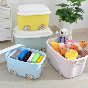 Extra Large Children Cartoon PP Material Toy Storage Box plastic storage containers with wheels Children's storage box
