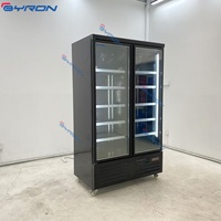 Réfrigérateur à boissons pour supermarché, 2 portes, vertical, vitrine commerciale, congélateur froid avec certification CE et ETL