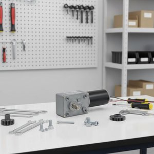 12V/24V 브러시 고토크 저속 자동 잠금 <span class=keywords><strong>DC</strong></span> 기어 모터 전진 역방향 소형 웜 기어 보트 영구 자석 13A 8mm - Product Image 2