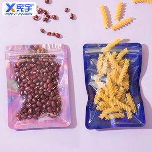 Sac à fermeture éclair holographique bleu rose personnalisé, sac en mylar réutilisable avec fenêtre transparente pour aliments, sucre, bijoux, collier, pierres précieuses, <span class=keywords><strong>bague</strong></span> - Product Image 2