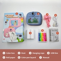 HZTZ Printer Foto Mini Portabel 58mm untuk Anak-anak 1080DPI dengan Baterai 1300mAh Antarmuka USB Pembuat Label Kertas 57x25mm Tersedia di Stok