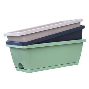 Jardinières rectangulaires en plastique sur mesure de grande taille, de haute qualité, émaillées, pour la culture de légumes et de fleurs, <span class=keywords><strong>balcon</strong></span>, jardin domestique - Product Image 1