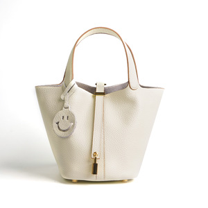 Sac seau en cuir véritable pour femme, en cuir de vachette pleine fleur, style panier, polyvalent - Product Image 6